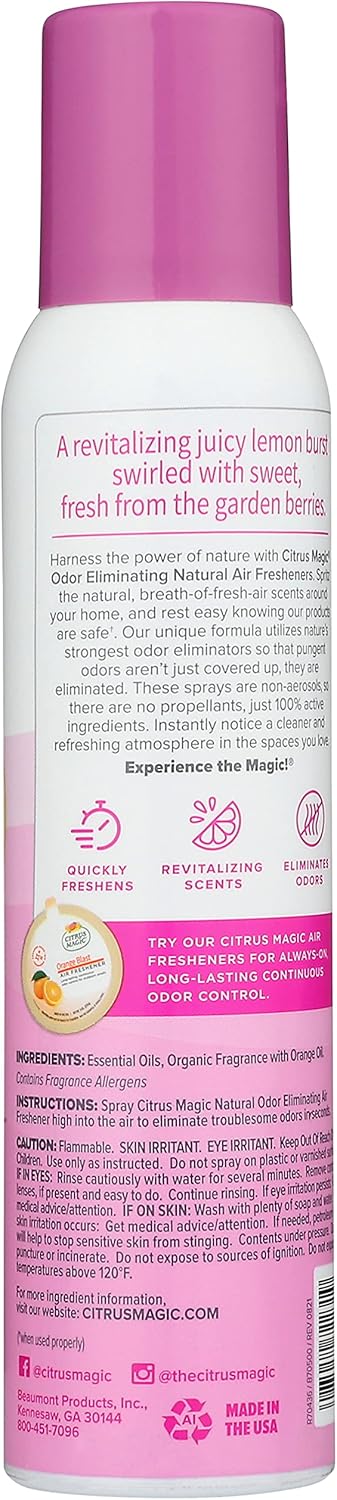 Citrus Magic Natural Odor Eliminating Air Freshener Spray, Fresh Citrus, 3-Ounce