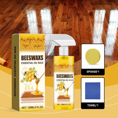 Beeswax Wood Polish Spray, Beeswax Essential Oil Wax, Bees Wax Furniture Polishs And Cleaner, For Wooden Furniture And Floor, 120ml/4 Fl Oz (2PC)