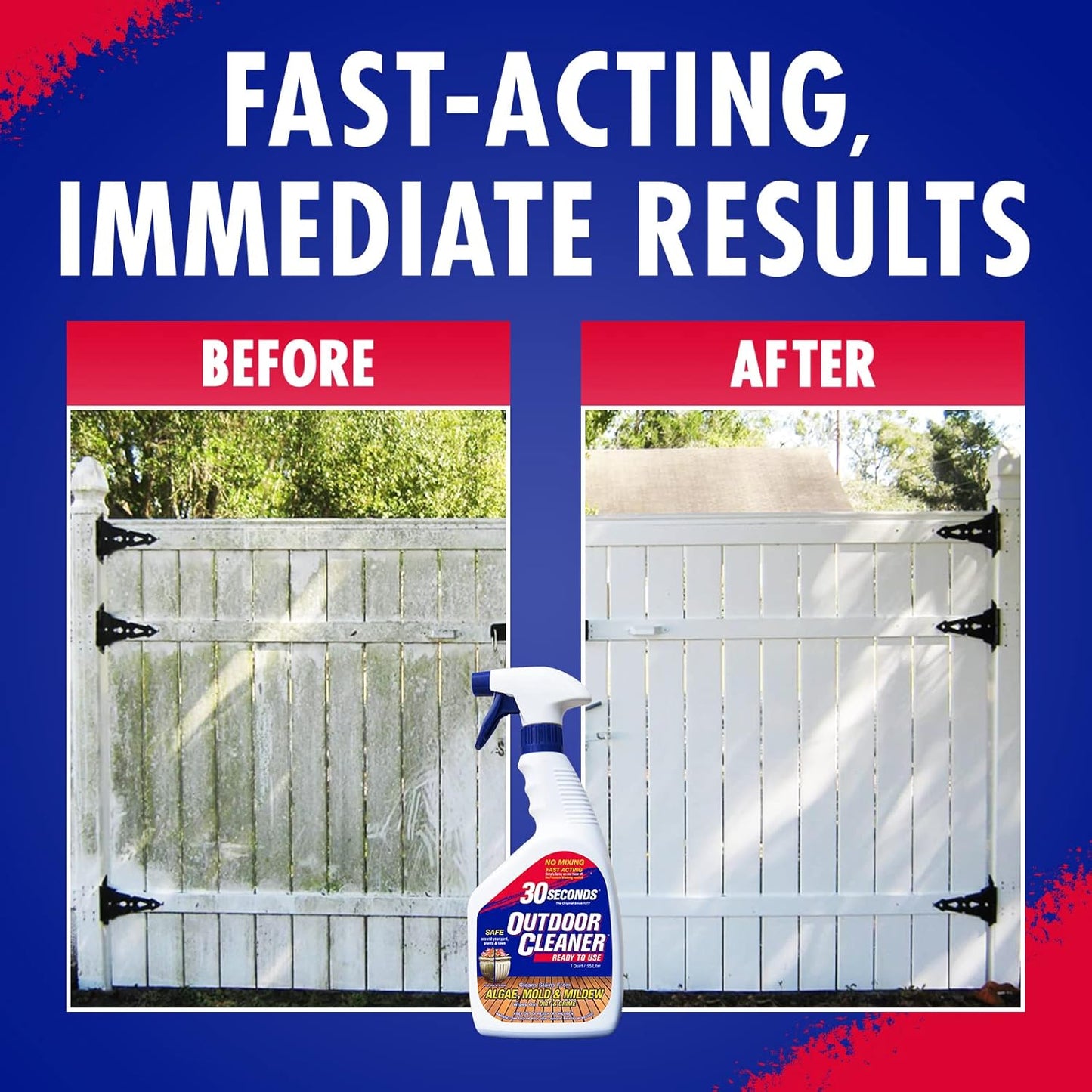 30 SECONDS Outdoor Mold & Mildew Stain Remover Spray | Ready To Use | 32 fl. oz. | 2 Pack