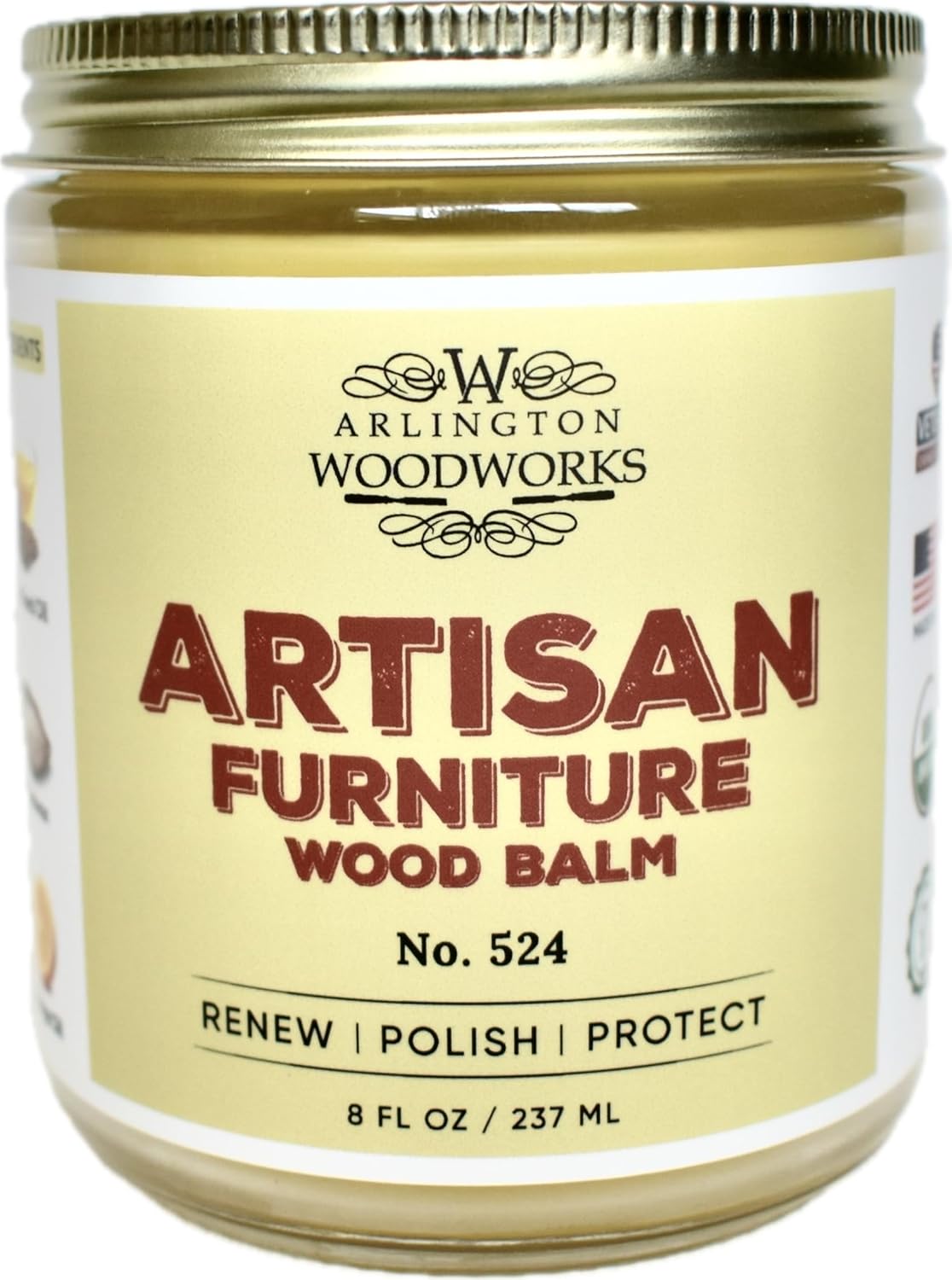 Artisan Furniture Wood Balm No. 524 – Natural Wood Care Restore, Polish & Protect – Food-Safe & No Sanding Needed
