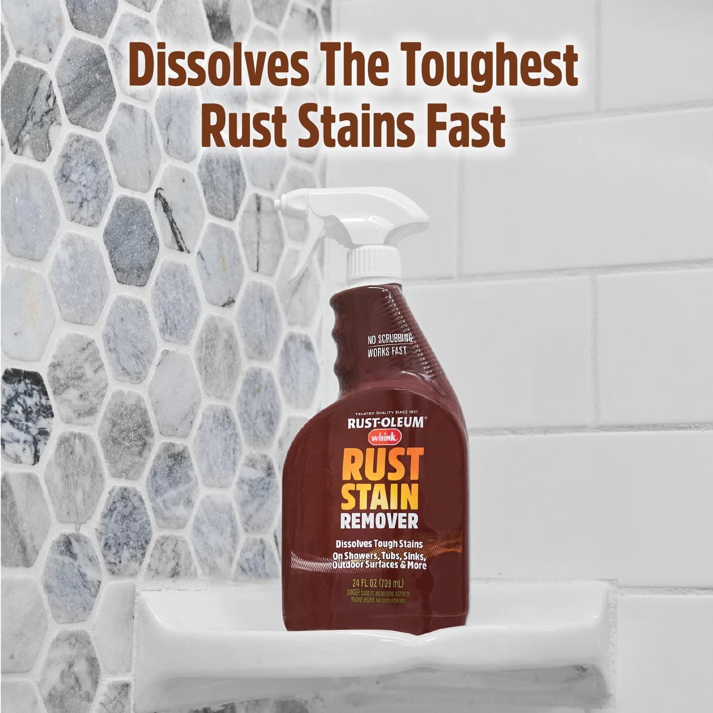 Rust-Oleum Whink Rust Stain Remover | Heavy-Duty Iron Stain Remover for White Toilets & Sinks, Colorfast Fabric & Carpets | 32 oz