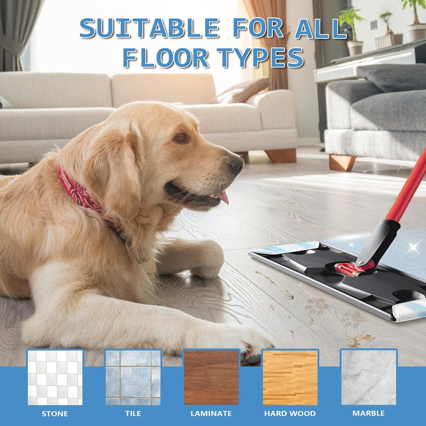 Pure Realm 40 Cout Power Mop Pads Refills for Powermop , Multi-Surface Disposablen swiffer Power Mop Pads，Unscented Spray Cleaning Repalcement Pads Refill