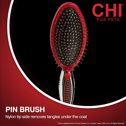 CHI for Dogs Rubber Fur Accumulator Brush, Dog Grooming Tool for Removing Loose Hair and Lint from Coats Furniture Clothing and Car Seats, Flexible Rubber Bristles, Easy Clean Grooming Brush