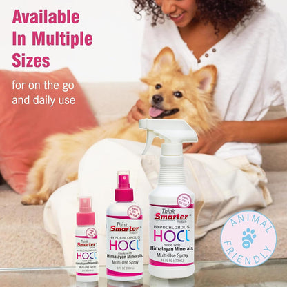 Think Smarter Products HOCL All-Purpose Cleaner with Hypochlorous Acid, All-Natural Surface Cleaner, & Skin Hydrator 8fl oz Clear Spray