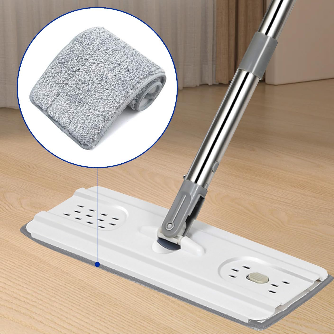 Microfiber Cleaning Pads: 10 Pack 13" X 4.9" Washable for Floor Cleaning Compatible with Tethys & Most 13 Inch Flat Mops - Replacement for Mop Bucket Set