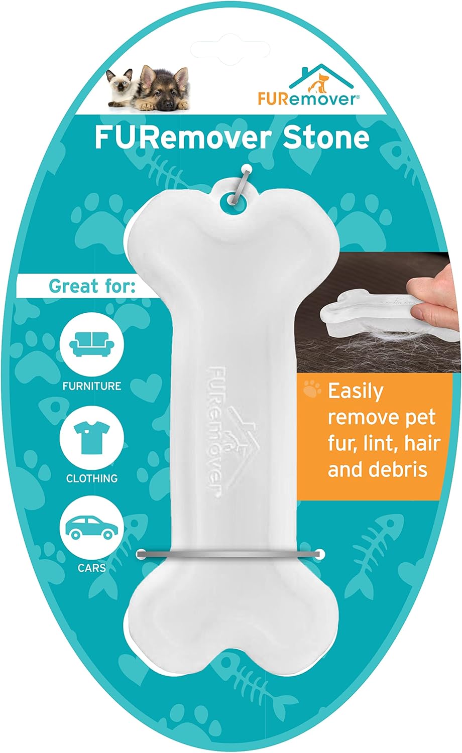 FURemover Plus Pet Hair Rubber Brush with Squeegee, Easily Remove Fur and Lint from Clothing, Carpets and Furniture, Gently Groom Dogs and Cats Wet or Dry, Black, 2 Pack