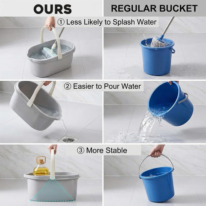 Haundry 4.5 Gallon Cleaning Bucket, Good Grips Household Mop Bucket for Cleaning Supplies, Cleaning Caddy Organizer Basket with Handle, 17.1L, White