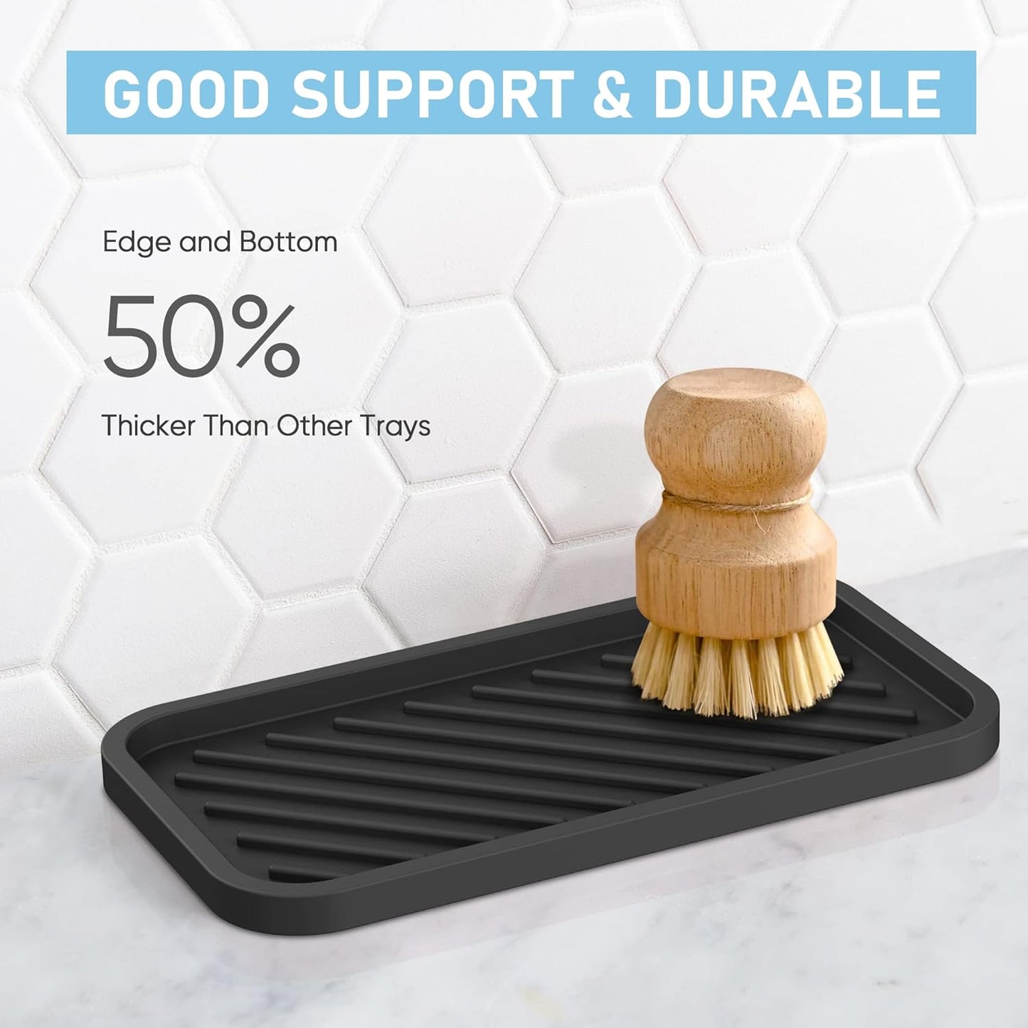 EG-SIPRO Silicone Sponge Holder, Kitchen Sink Organizer Tray, Sponge Caddy for Bathroom Counter, Dish Soap Holder, Scouring Pad