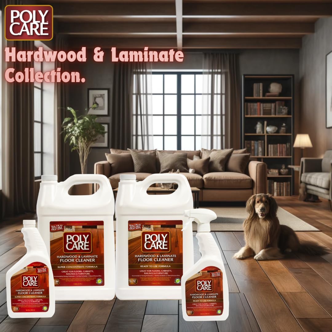Hardwood Floor Cleaner Super Concentrate - 128 Fl Oz - Fresh- Dilute Concentrate with Water for Spray Mops and Spray Bottles - Residue-Free Floor Cleaning Solution