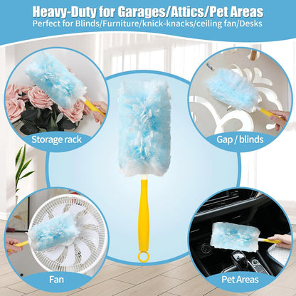 50 Count 360° Heavy Duty Duster Refills Compatible with Swiffer, Larger Size-Extra Thick Electrostatic Disposable dusters Refill for Electronics, Furniture, Blinds, Ceiling Fans, Unscented