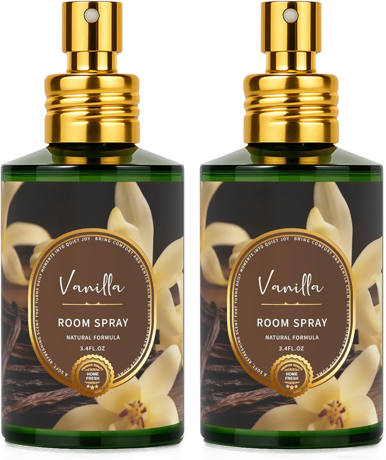 Linen Room Spray 2 Pack, 3.4oz/100ml Each – Long-Lasting Air Freshener & Odor Eliminator for Home, Bathroom, Bedroom & Office, Concentrated Room Spray