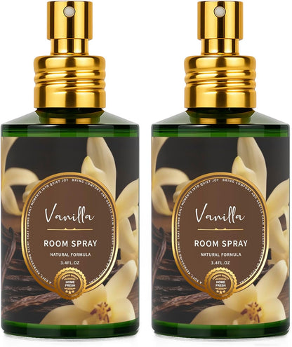 Linen Room Spray 2 Pack, 3.4oz/100ml Each – Long-Lasting Air Freshener & Odor Eliminator for Home, Bathroom, Bedroom & Office, Concentrated Room Spray