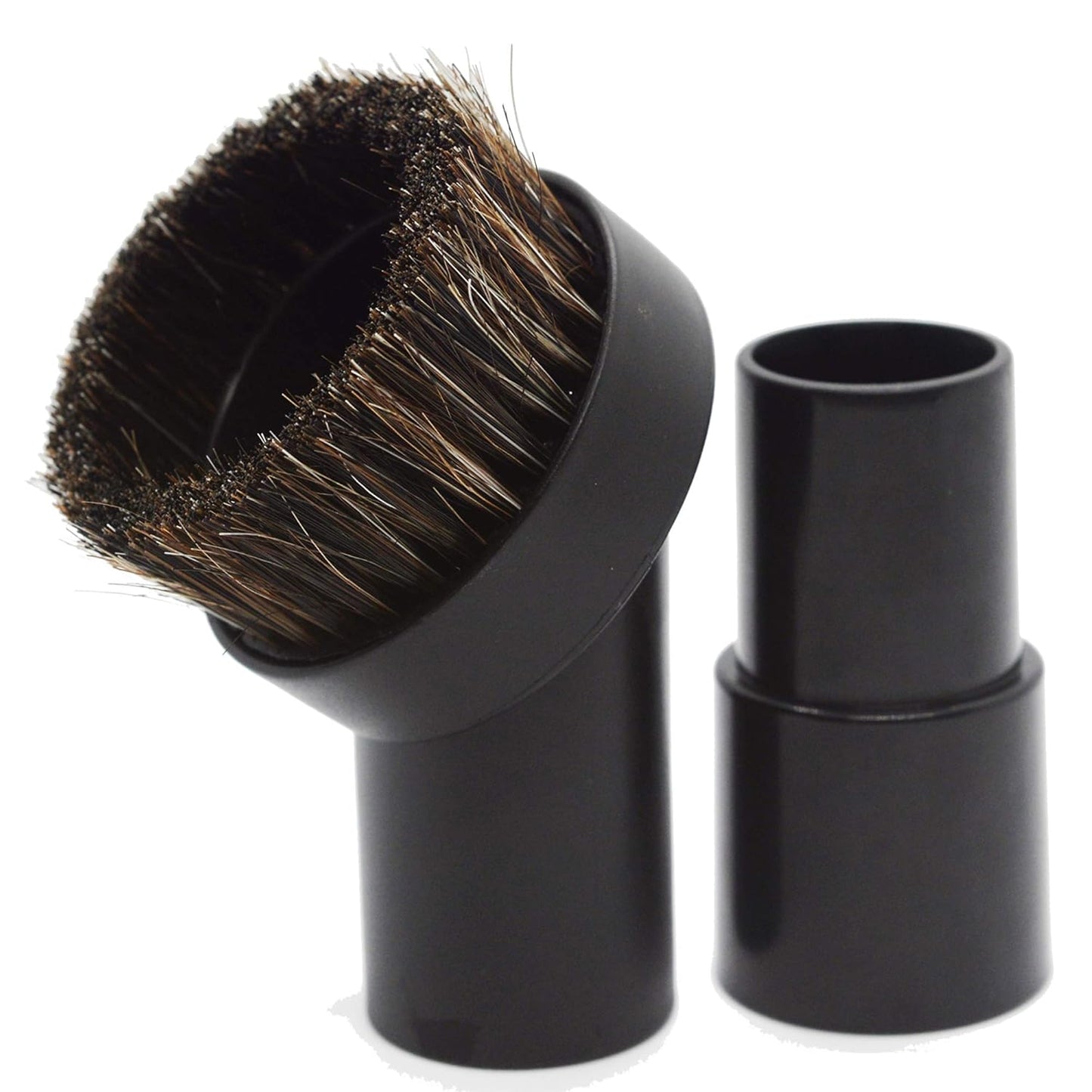 25MM Horse Hair Round Dust Brush 1.24" Cleaner Vacuum Attachment Brush Soft Bristles Replacement with 1-1/4" to 1-3/8" Hose Adapter