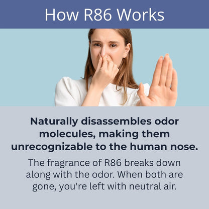 R86 Industrial All-Out Odor Eliminator, Removes Dead Animal Odor, Skunk Odor, Urine, Poop, Musty Basement & More – Natural Formula, Use Wet or Dry, Biodegradable