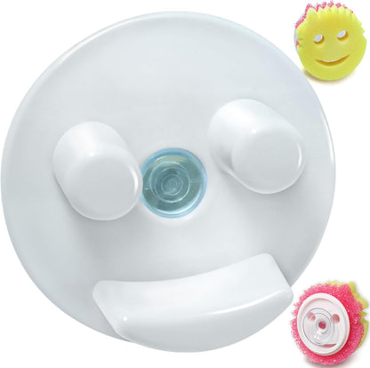 BeraTek Scrub Daddy Holder - Suction Cup Kitchen Sink Caddy - Keep Sponges Clean & Dry - Compatible with Sponge Daddy & Scrub Mommy - Mothers Day Gift for Mom - White, 1-Pack