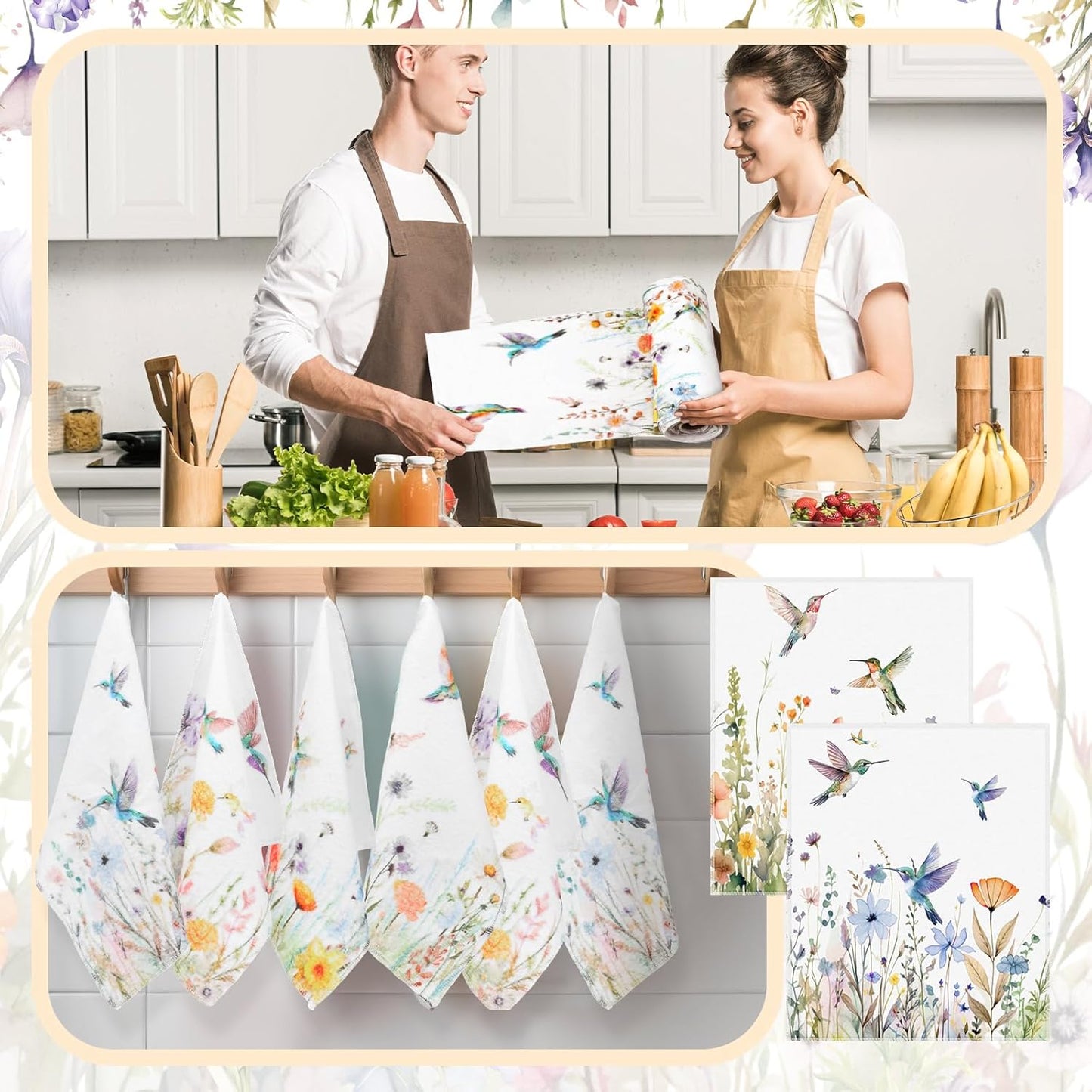 36 Pack Vintage Reusable Cleaning Cloths Washable Cotton Kitchen Towels for Home (Gray)