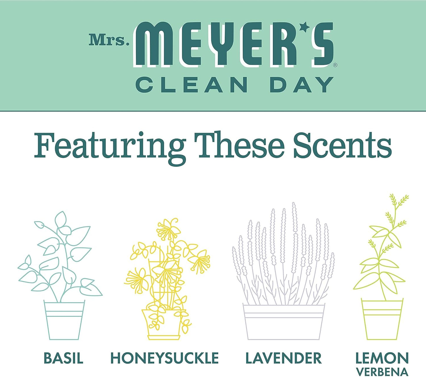 MRS. MEYER'S CLEAN DAY Multi-Surface Everyday Cleaner, Rose Scent, 16 Fl Oz Bottle