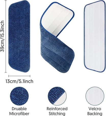 7 Count Reusable Microfiber Mop Pads for Swiffer PowerMop - MEXERRIS Microfiber Wet Pads Refills PowerMop Pads Machine Washable Hard Wood Floor Mop Pads Replacement for 13''-15'' Spray Wet Mops