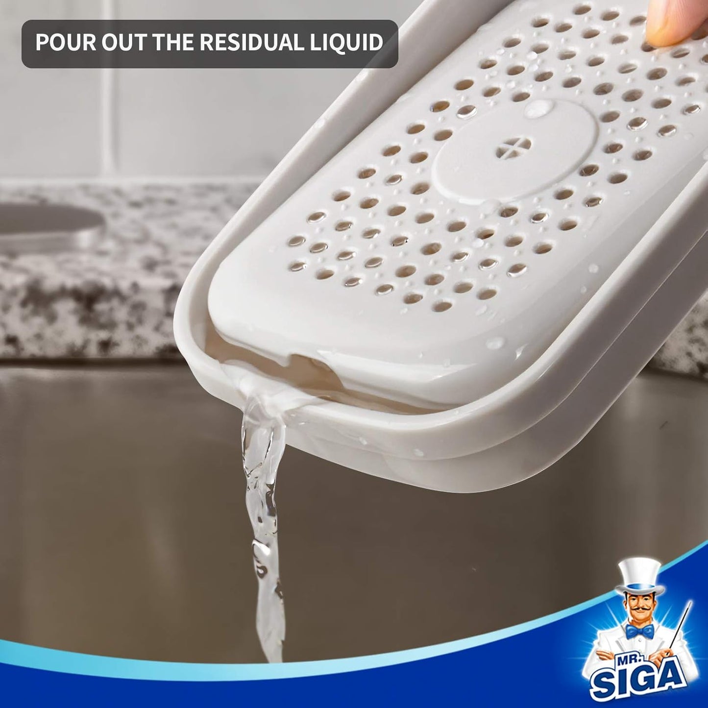 MR.SIGA Dish Soap Dispenser for Kitchen,2 in 1 Premium Sponge Holder, Dishwashing Soap Pump Dispenser for Countertop, Black