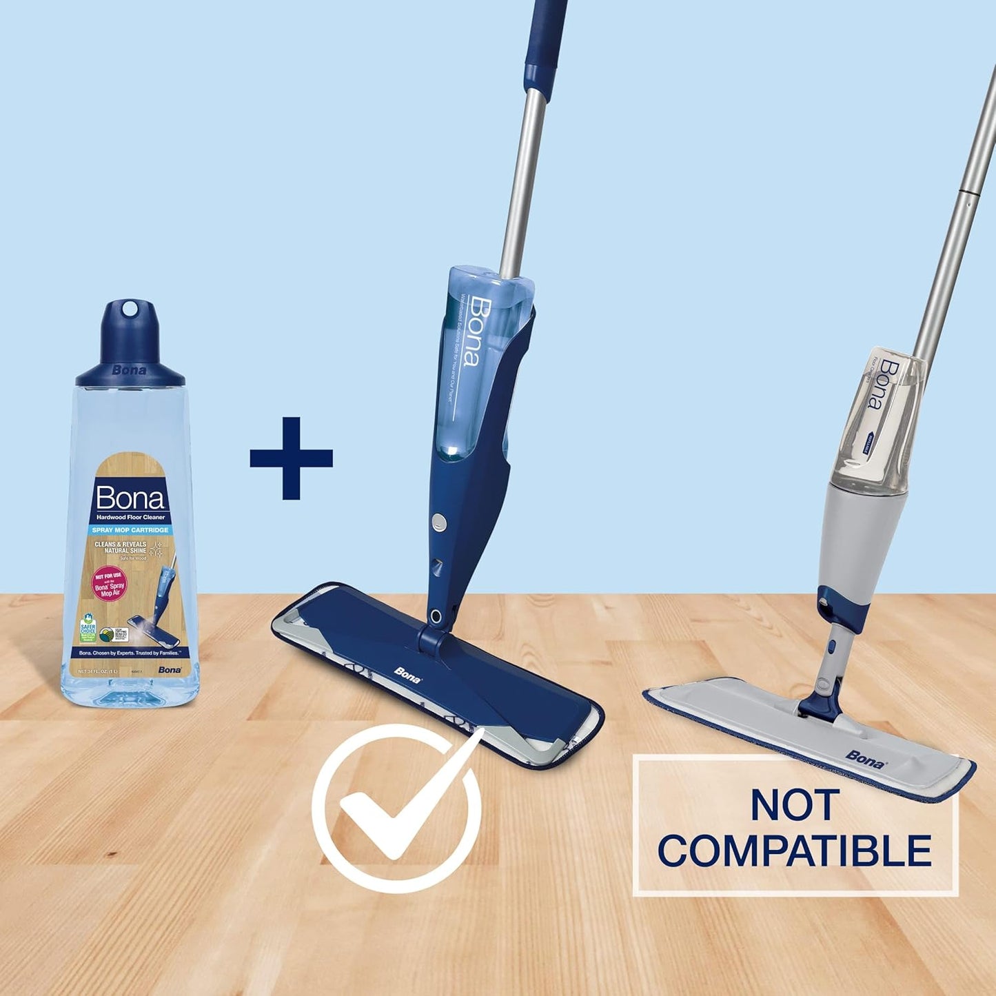 Bona Multi-Surface Floor Cleaner Spray - 32 fl oz - Lemon Mint Scent - Refillable - Residue-Free Floor Cleaning Solution for Stone, Tile, Laminate, and Vinyl Floors