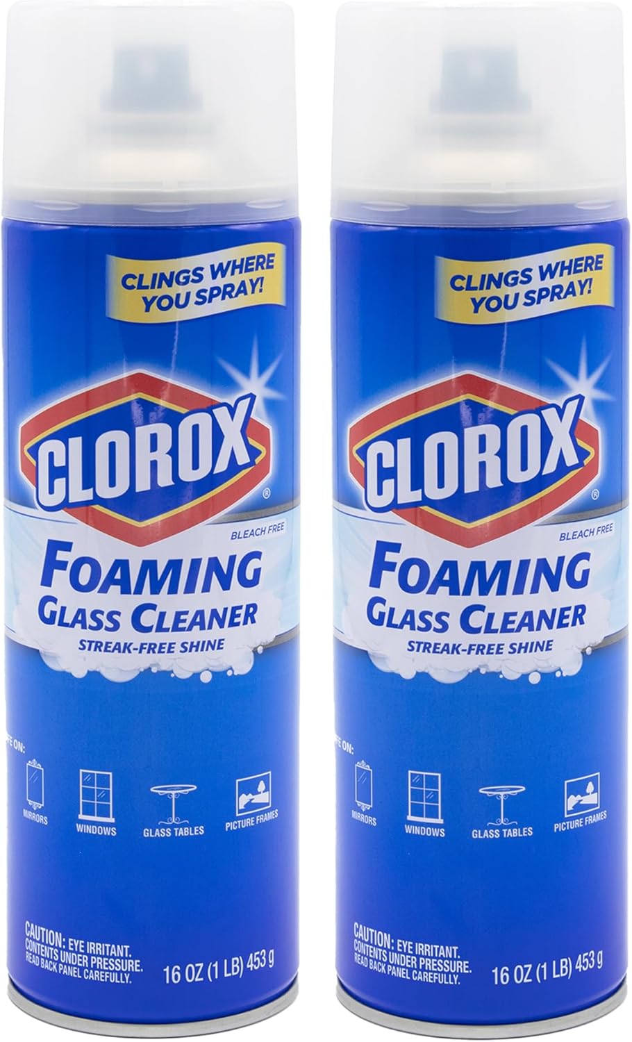 Clorox Foaming Glass Cleaner Aerosol - All Purpose Window And Glass Cleaning Spray Washes Away Dirt - Streak-Free & No-Drip formula for Windows and Mirrors, 16 Oz