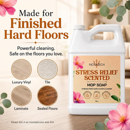 NOYATECH Scented Mop Soap – Stress Relief Aromatherapy Floor Cleaner Concentrate | Non-Toxic, Pet Safe, No Residue | Safe for Hardwood, Tile, Marble, Stone & Grout | All Mop Types | Made in USA