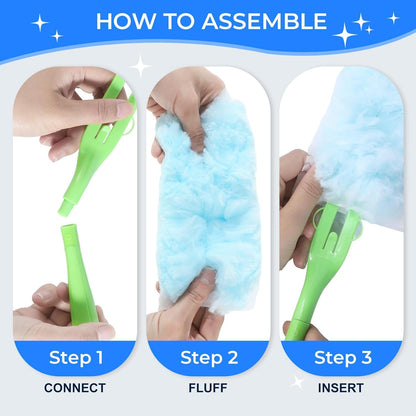 30PCS Disposable Dusters Refills Compatible with Swiffer,180 Degree Electrostatic Disposable Replacement Head for Home,Office,Ceiling Fans,Blinds and Furniture Dusting