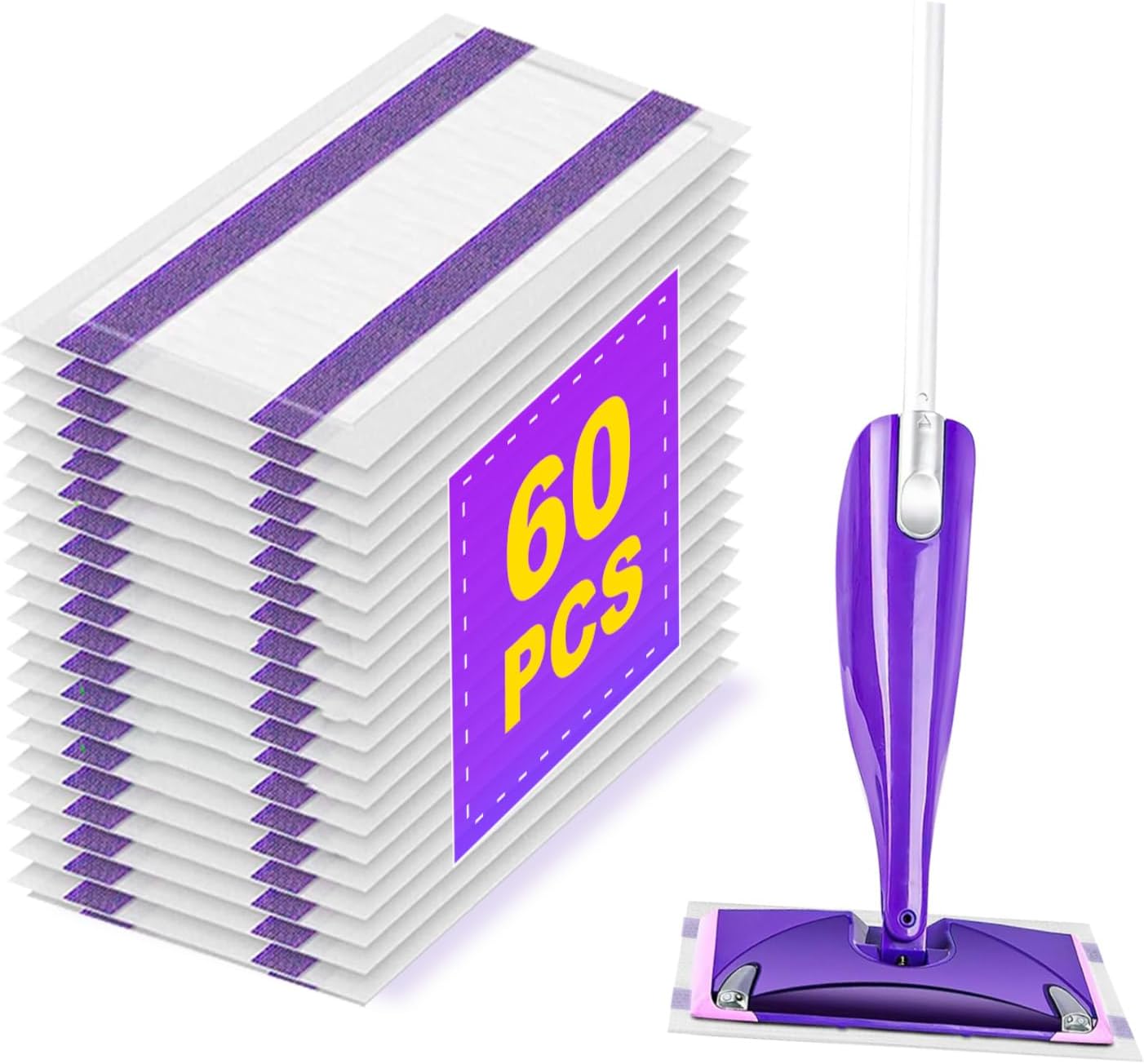 20 Count Disposable Mop Pads Refills for Swiffer Wet Jet Spray Mops, Wet Jet Mopping Pads for All Purpose Multi Surface Hardwood Floor Cleaning, 4 Layers Thickened and Super Absorbent