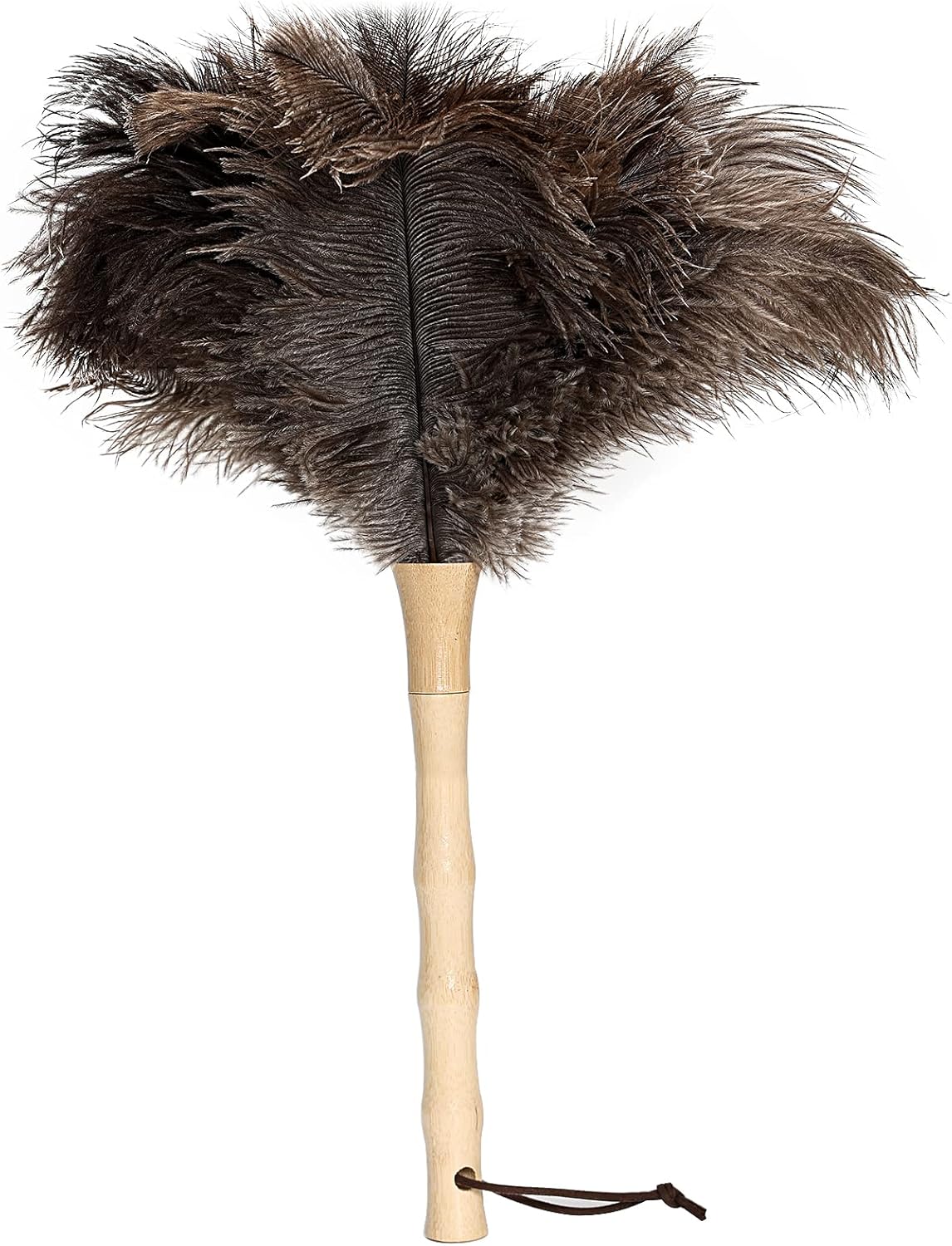 Retractable Ostrich Feather Duster for Cleaning, Fluffy and Natural Feather Duster with Retractable Handle， Reusable Eco-Friendly Handheld Cleaning Supplies (15 inch)