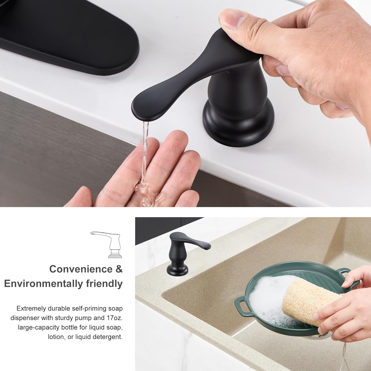 GAGALIFE Kitchen Sink Soap Dispenser Brushed Nickel, Under Sink Soap Dispenser with 40" Silicone Extension Tube Kit,Say Goodbye to Frequent Refills