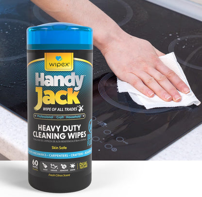 Wipex Handy Jack Heavy Duty Wipes, Dual Texture Cleaning Cloth, Use on Hands, Equipment, Tools - Removes Paint, Adhesives, Oil, Grease, & Dirt, Bulk Size, 260 Count (Pack of 1)