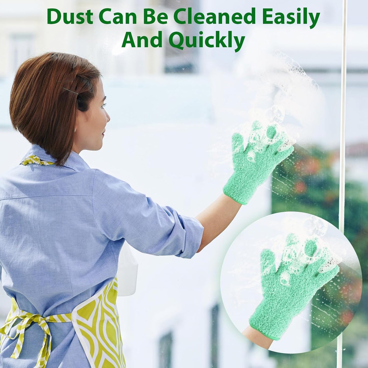 Ymapinc Plant Dusting Gloves, Microfiber Dusters for Cleaning Kitchen Indoor Mitt for House Use Desk Window Blind Screen Wash