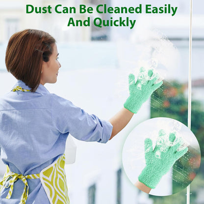 Ymapinc Plant Dusting Gloves, Microfiber Dusters for Cleaning Kitchen Indoor Mitt for House Use Desk Window Blind Screen Wash