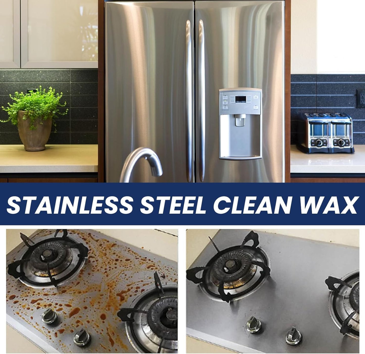 Stainless Steel Scratch Remover for Appliances, Multi-Purpose Scratch Remover Paste for Oven, Sink, Fridge & Cookware, Cleans Grease, Scuffs & Restores Shine (1)