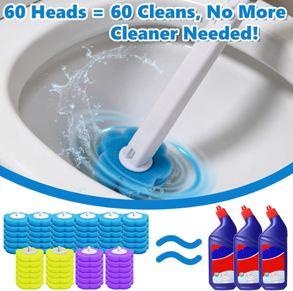 2 Pack Disposable Toilet Bowl Cleaner Wand and Holder Set, Toilet Brush Disposable with 48 Cleaner Refills Extended Handle for Toilet Bowl Cleaners Disposable, Bathroom Cleaning, Bathtub