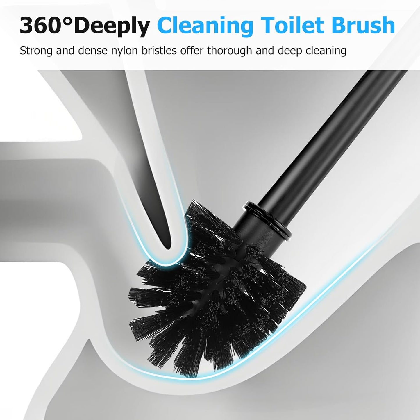 Toilet Brush and Plunger Set, 2 Packs Toilet Plungers for Bathroom Heavy Duty Toilet Bowl Brush and Holder Hidden Toilet Plunger and Brush Set for Deeply Cleaning (White)