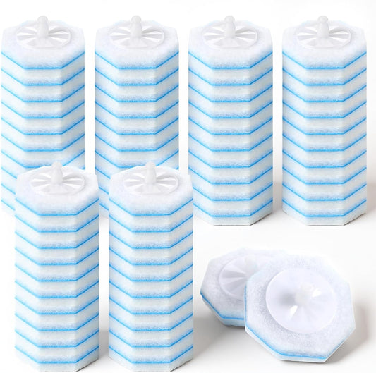 60 Counts Disposable Toilet Wand Refills Compatible with Most Bowl Brush Wand, Toilet Bowl Cleaner Refill Pads, Disposable Bathroom Toilet Brush Scrubber for Deep Cleaning Stain Removal