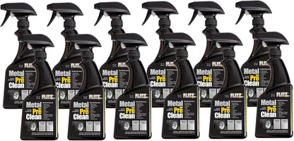 FLITZ Metal Pre-Clean - 16oz of USA-Made Stainless Steel Cleaner Spray - Works on Aluminum, Brass, Copper, & More - Tarnish, Rust Remover for Metals - Non-Abrasive Aluminum Deoxidizer (1 Pack)
