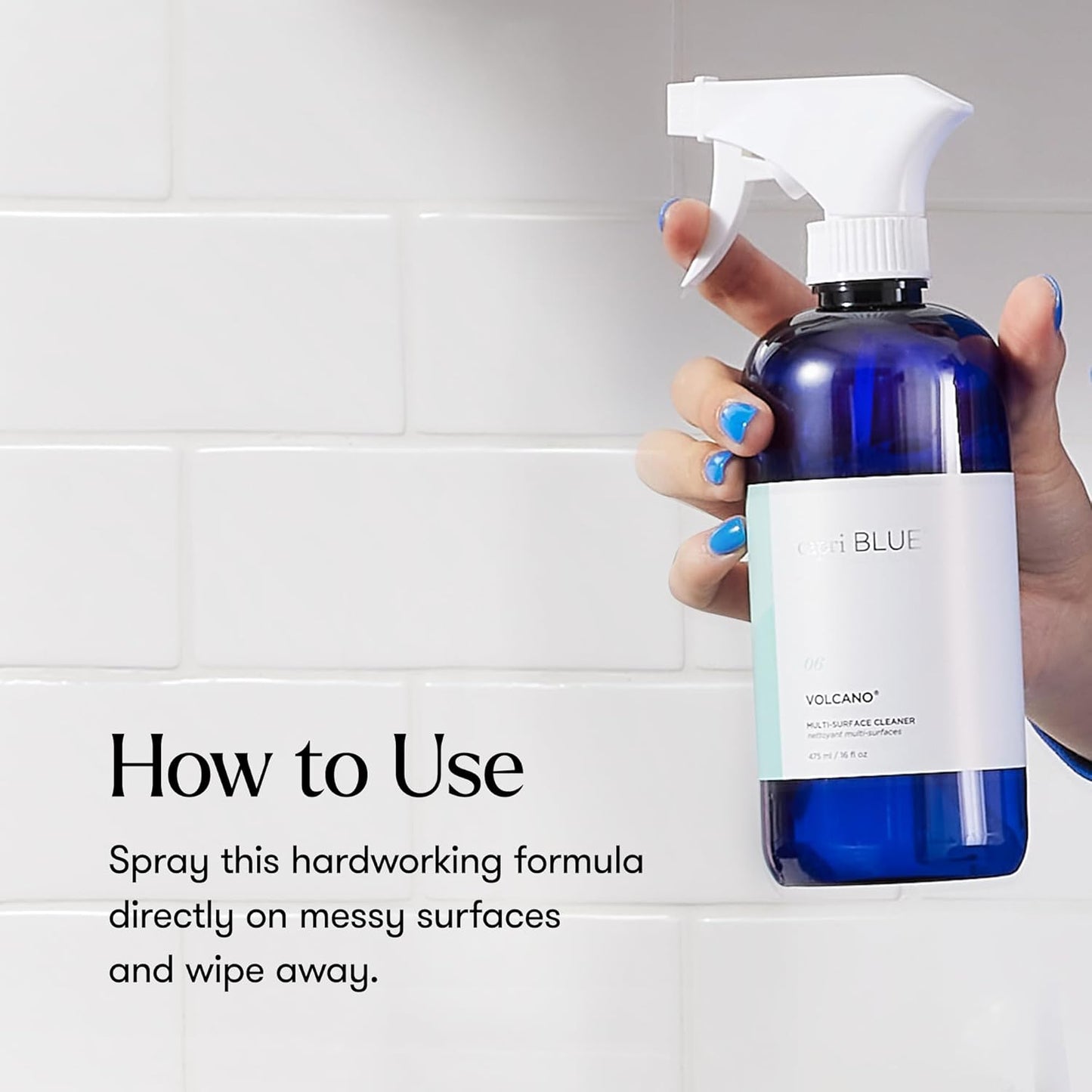 Capri Blue Volcano Multi Surface Cleaner Spray - Multi Purpose Cleaner - Cleaning Spray Safe for Countertops, Granite, & More - Vegan & Cruelty Free Cleaning Supplies (16 fl oz)