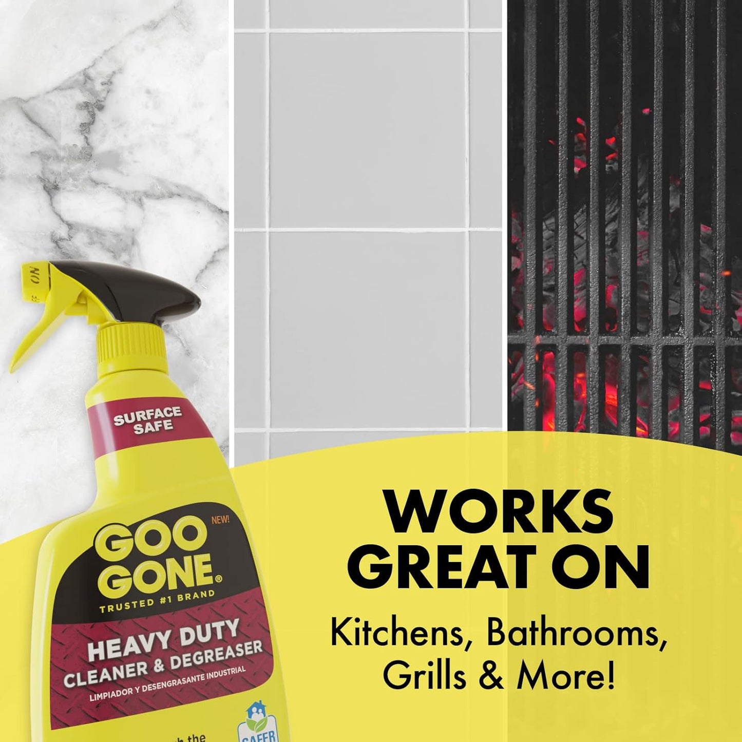 Goo Gone Heavy Duty Cleaner & Degreaser Spray With Microfiber Cleaning Towel – Cuts Through Tough Grease, Oil & Grime - 32 Oz (1 Pack + Towel)