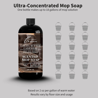Lapew Santal Scented Mop Soap - Luxury Floor Cleaner Concentrate for Mopping Tile, Laminate, Vinyl & Hardwood | Streak-Free, Low-Foam | 36 oz - Colors B