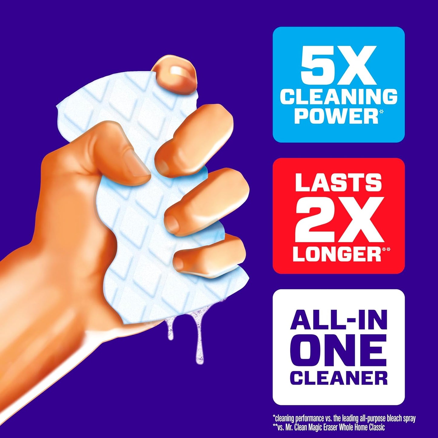 Mr. Clean Magic Eraser Sponge, All Purpose Cleaner, Cleaning Scrubber, Wall, Sneaker, Kitchen, Bathroom, Shower Cleaner, Cleaning Supplies, Melamine Sponge, Cleaning Pads, Extra Durable, 10ct