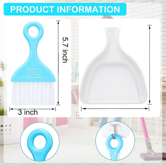CHENGU 3 Pcs Mini Dustpan Set Brush for Table Whisk Brooms Small Dustpan Broom Set Mini Dust Pans with Brush Tiny Cleaning Table Sweep for Car Desk Keyboard Countertop Nest