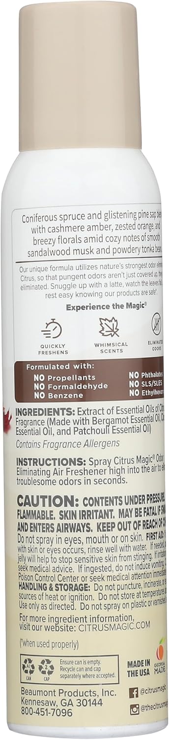 Citrus Magic Limited Edition Natural Odor Eliminating Air Freshener Spray, Orange Spice Cider, 3-Ounce, Pack of 3