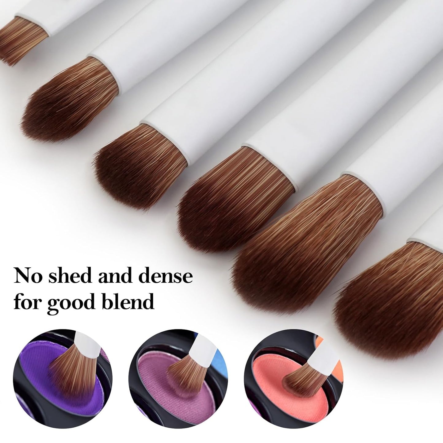 Eye Makeup Brush Set, 6 Pcs Professional Blending Eyeshadow Makeup Brushes for Concealer Eyebrows Eyeliner, Soft Hairs & Wood Handle
