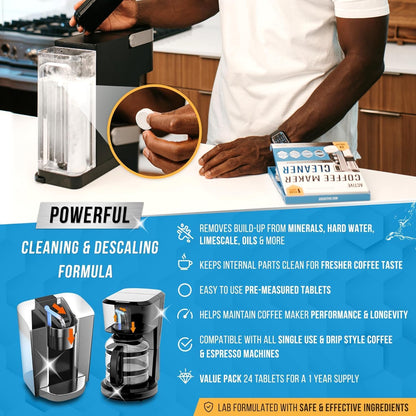 ACTIVE Washing Machine And Dishwasher Cleaning Tablets Bundle - Includes 12 Month Supply Dishwasher Cleaner Deodorizer & Washing Machine Descaler Deep Cleaning Tablets - 48 Tablet Set