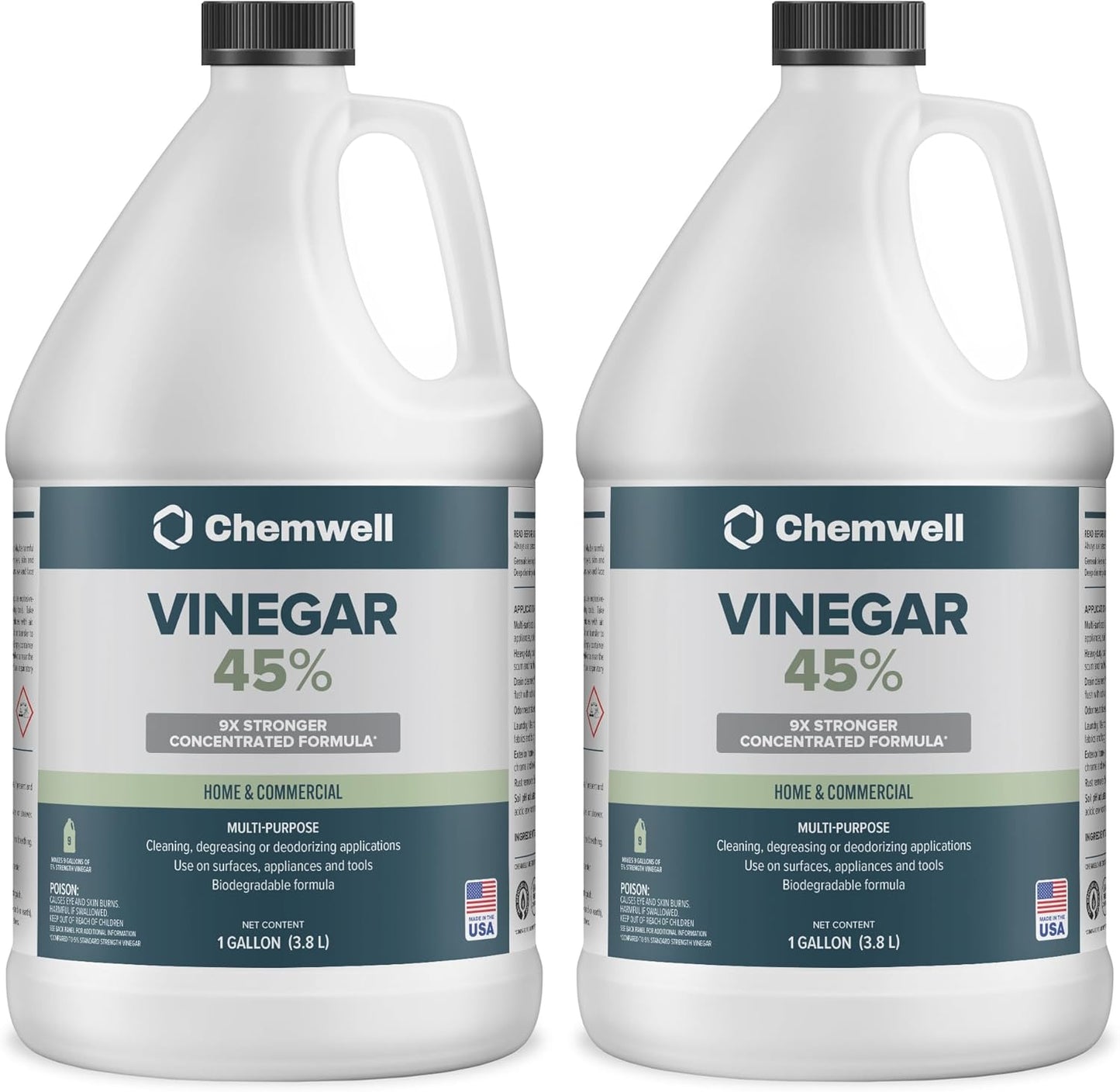 Chemwell 99% Vinegar (32 fl oz) - General Purpose All-Natural Multi-Surface Cleaner for Home, Patio & Commercial - High Performance, Powerful Concentrated Acetic Acid - Made in USA