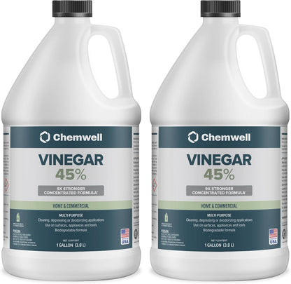 Chemwell 99% Vinegar (32 fl oz) - General Purpose All-Natural Multi-Surface Cleaner for Home, Patio & Commercial - High Performance, Powerful Concentrated Acetic Acid - Made in USA