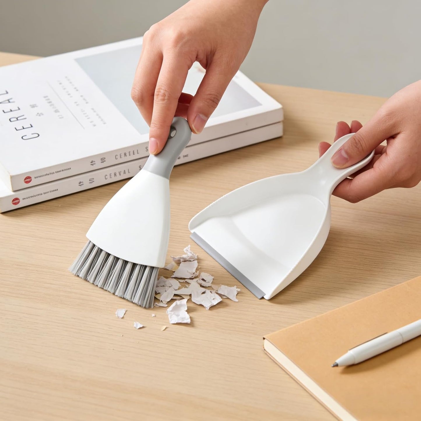Mini Dustpan and Brush Set, Small Broom and Dustpan Set Dust Pan and Portable Hand Broom Dustpan and Combo Compact for Desk, Table, Home, Kitchen Necessities