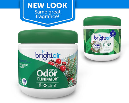 Bright Air 14 oz. Super Odor Eliminator, For Medium-Size Spaces, Cool & Clean Scent, Case of 6,Air Freshener, Natural Essential Oils, Lasts Up to 90 Days Each